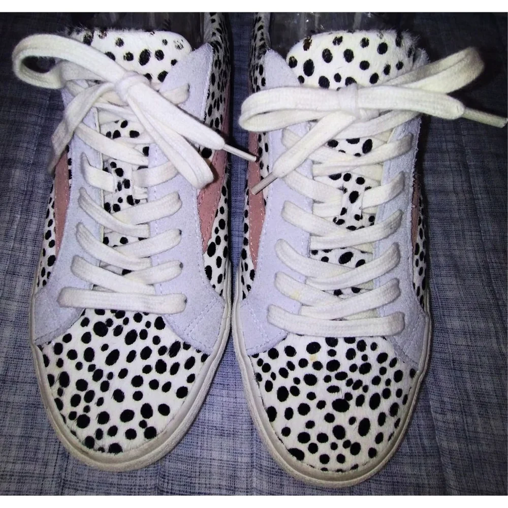 Madewell Sidewalk Low-Top Sneakers in Spot Dot Calf Hair (Size 10)